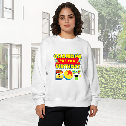 Grandpa Of The Birthday Boy Fun Birthday Theme Crewneck Sweatshirt