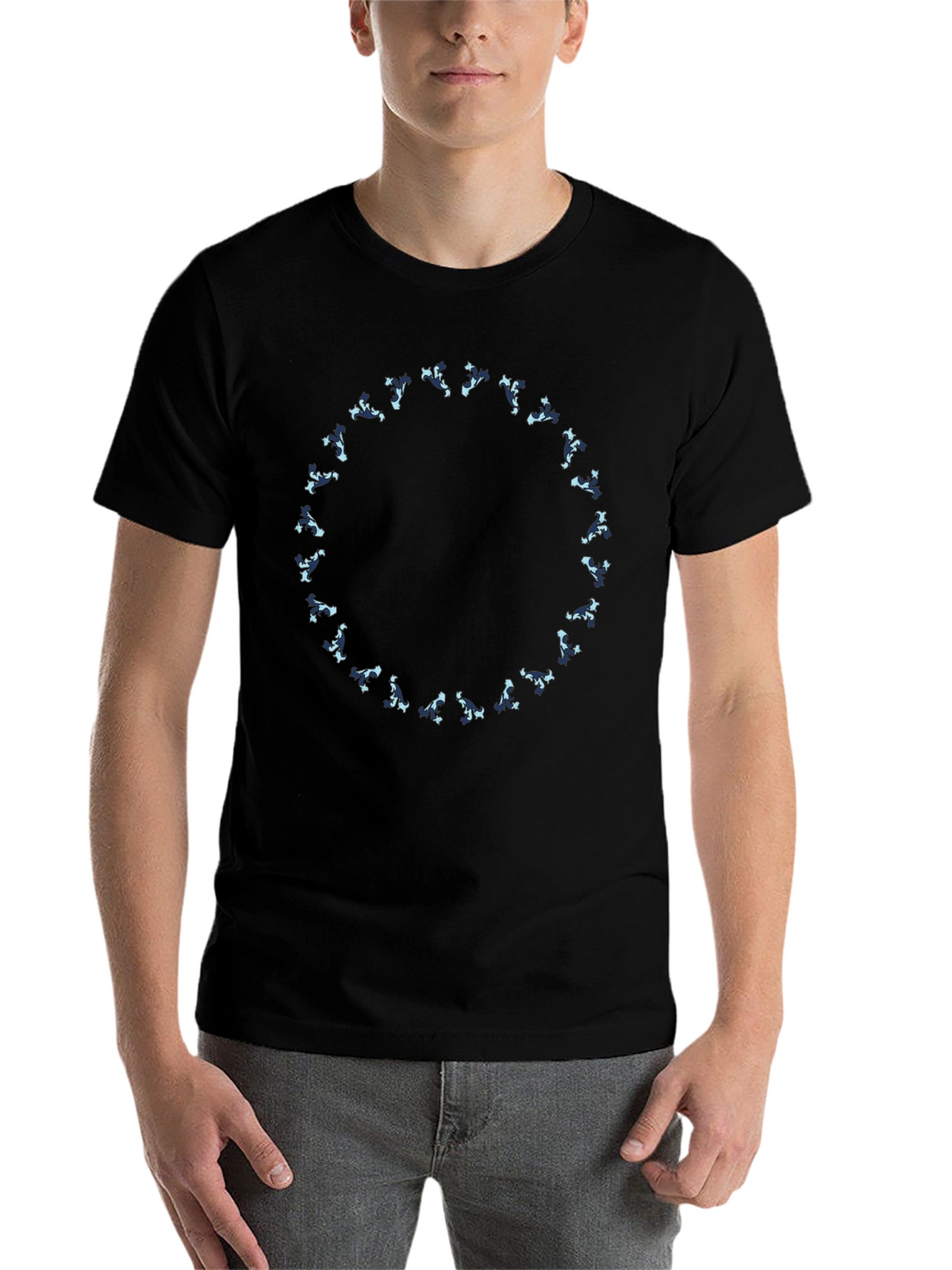 Abstract Circle Graphic Tee - Stylish Black T-Shirt