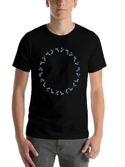 Abstract Circle Graphic Tee - Stylish Black T-Shirt
