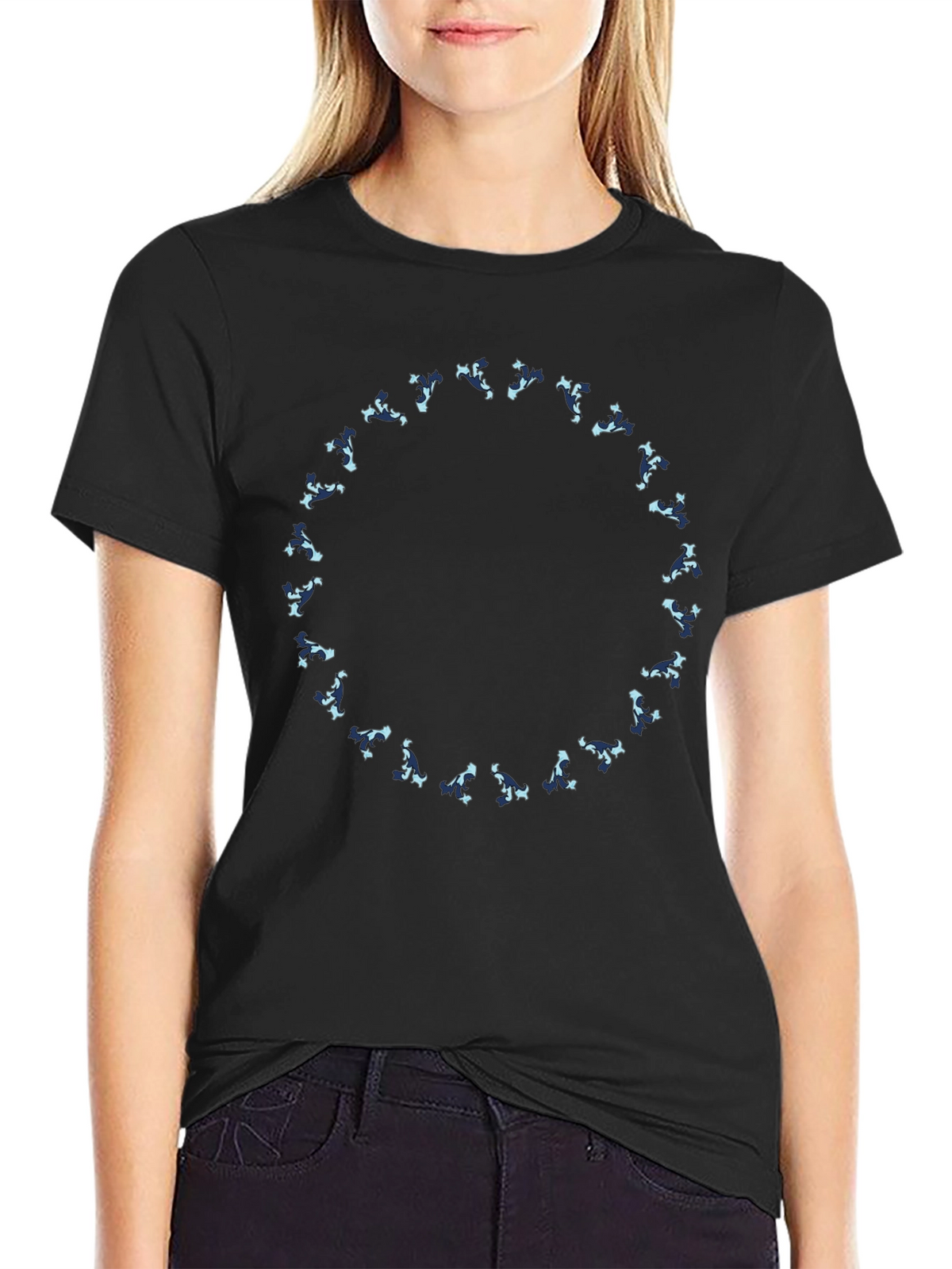 Abstract Circle Graphic Tee - Stylish Black T-Shirt