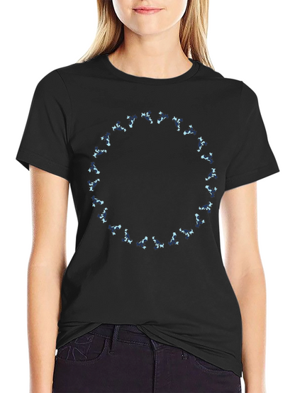 Abstract Circle Graphic Tee - Stylish Black T-Shirt