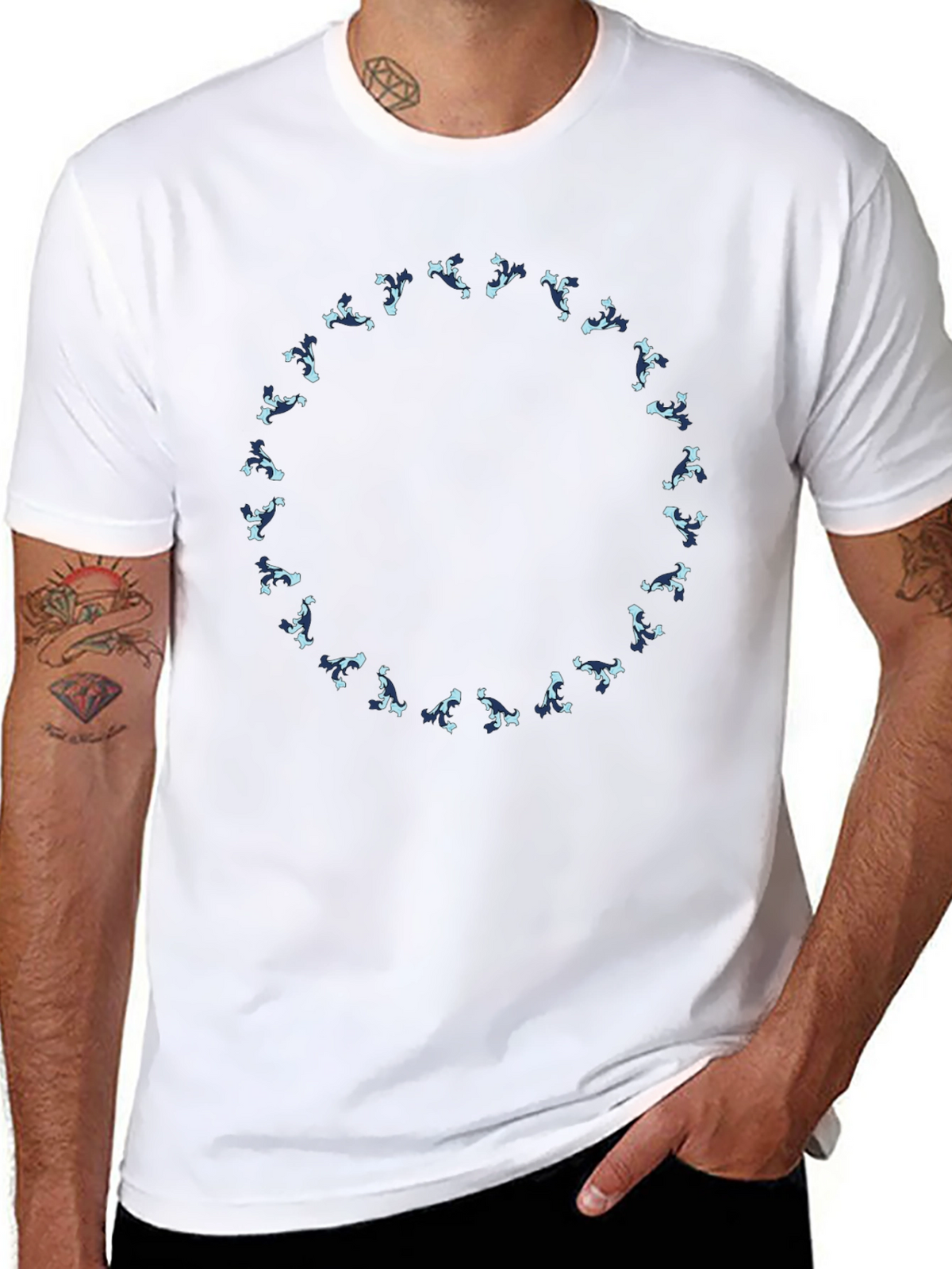 Abstract Circle Graphic Tee - Stylish Black T-Shirt