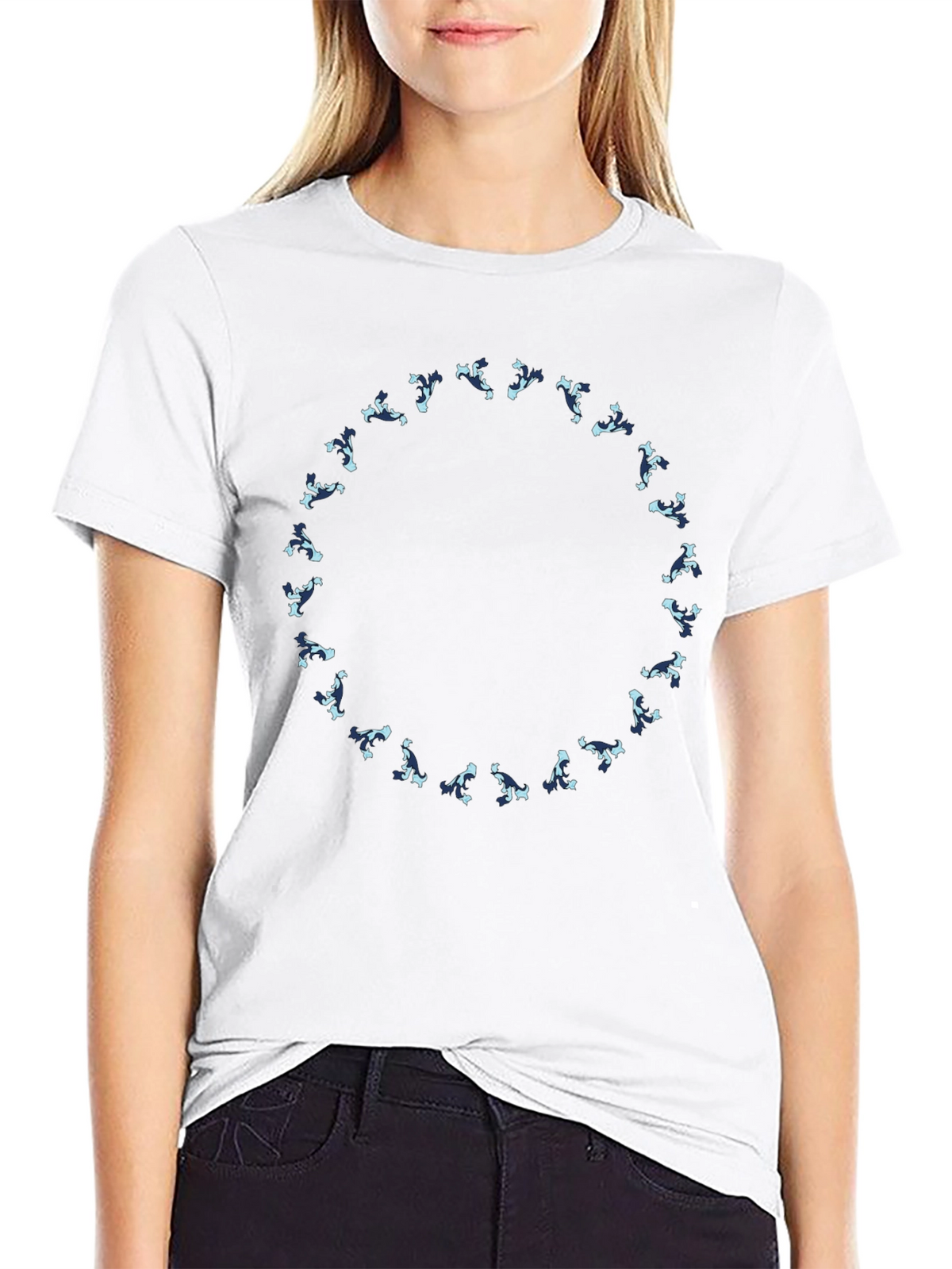 Abstract Circle Graphic Tee - Stylish Black T-Shirt