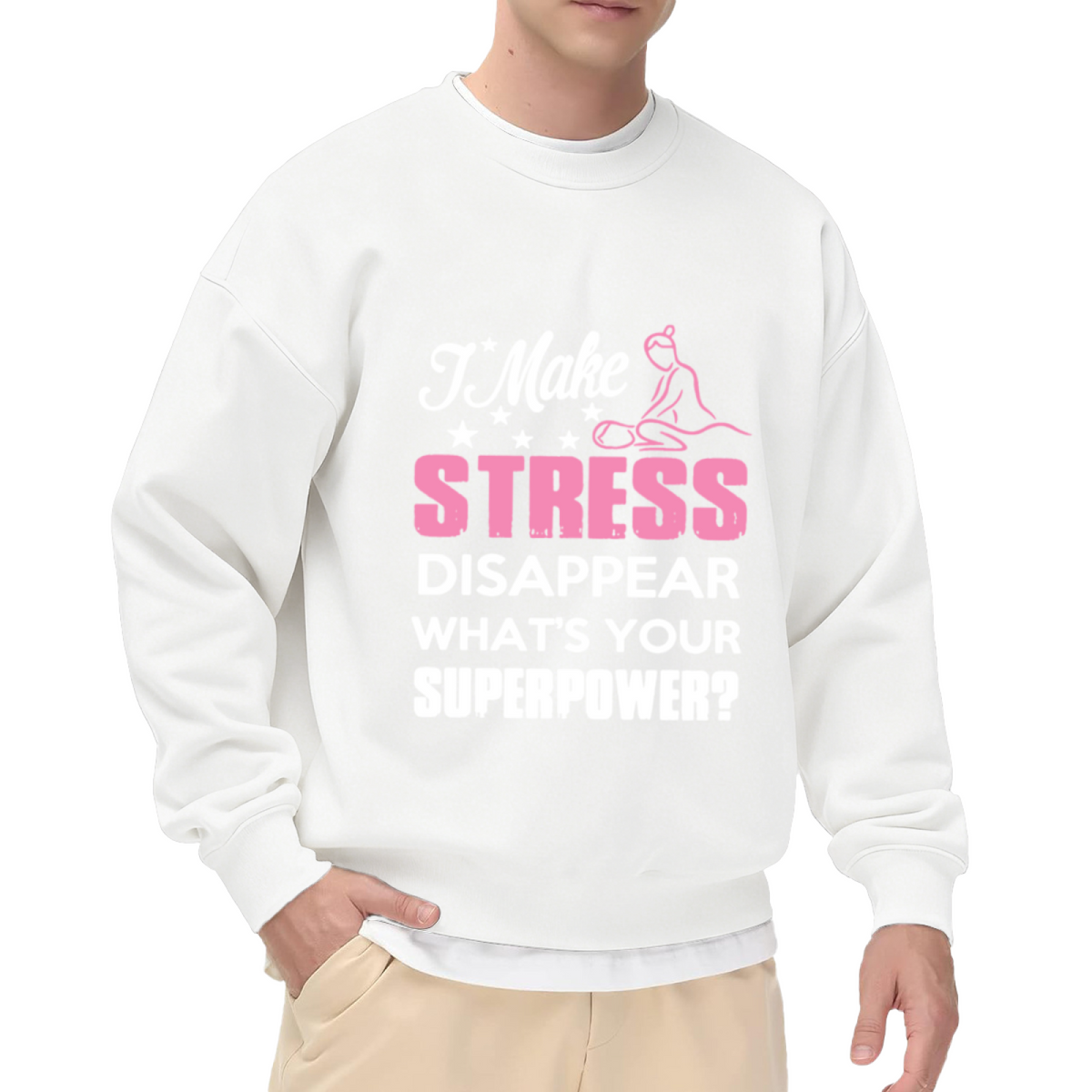 I Make Stress Disappear Massage Therapist Crewneck Sweatshirt