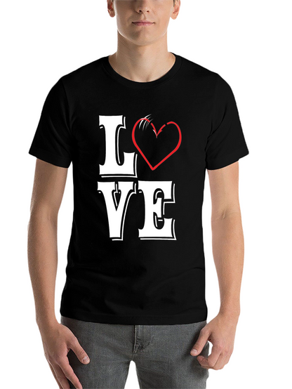 LOVE Graphic Tee - Black Cotton Blend