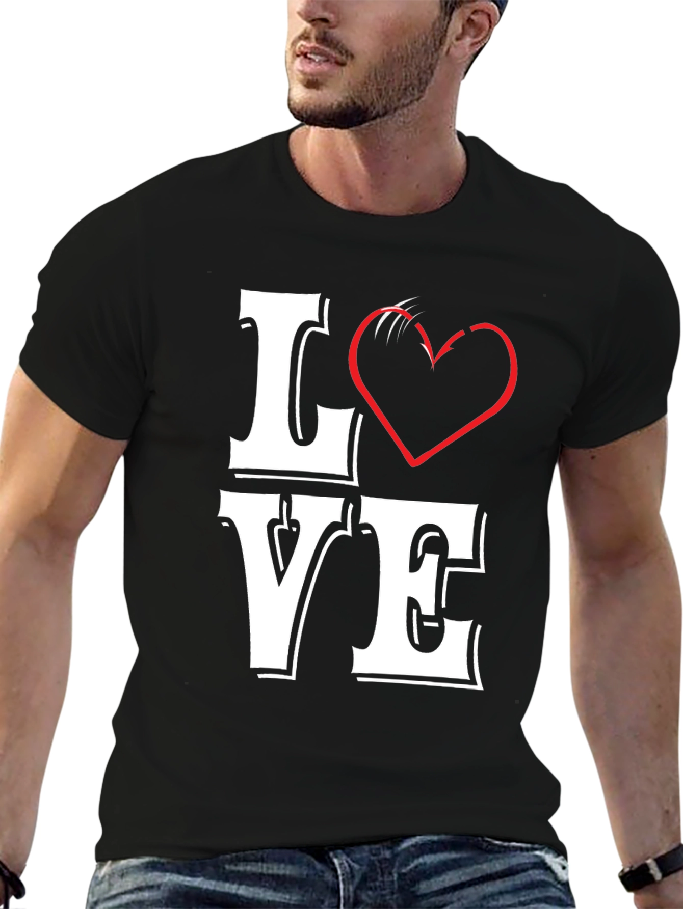 LOVE Graphic Tee - Black Cotton Blend