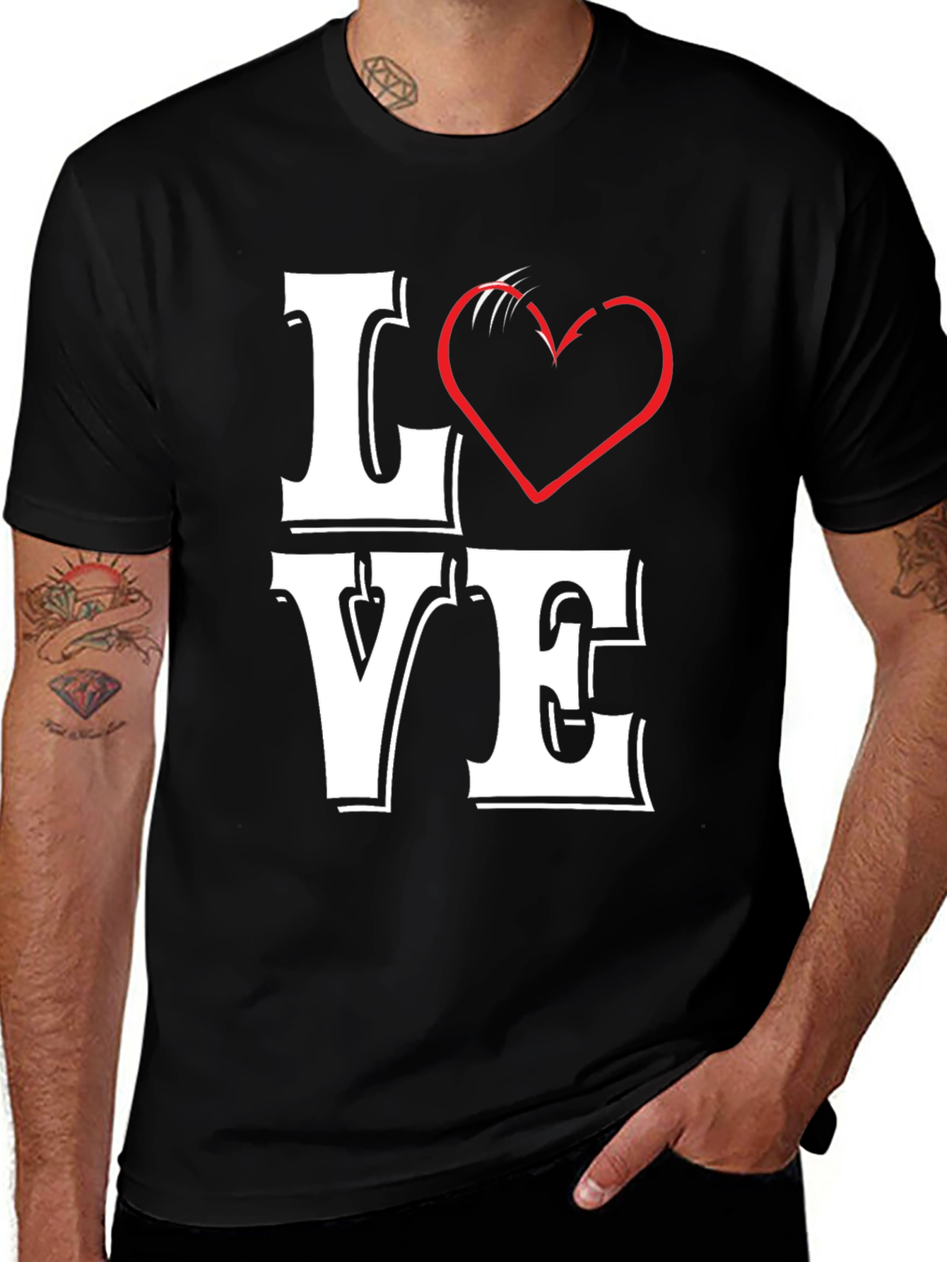 LOVE Graphic Tee - Black Cotton Blend