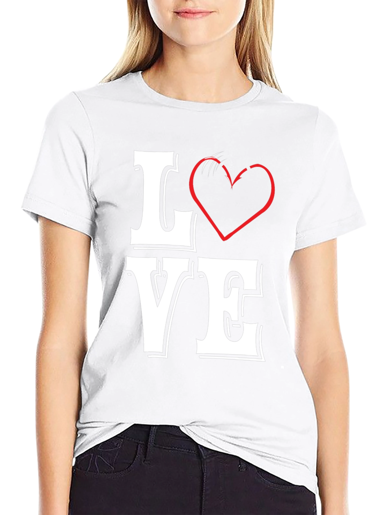 LOVE Graphic Tee - Black Cotton Blend