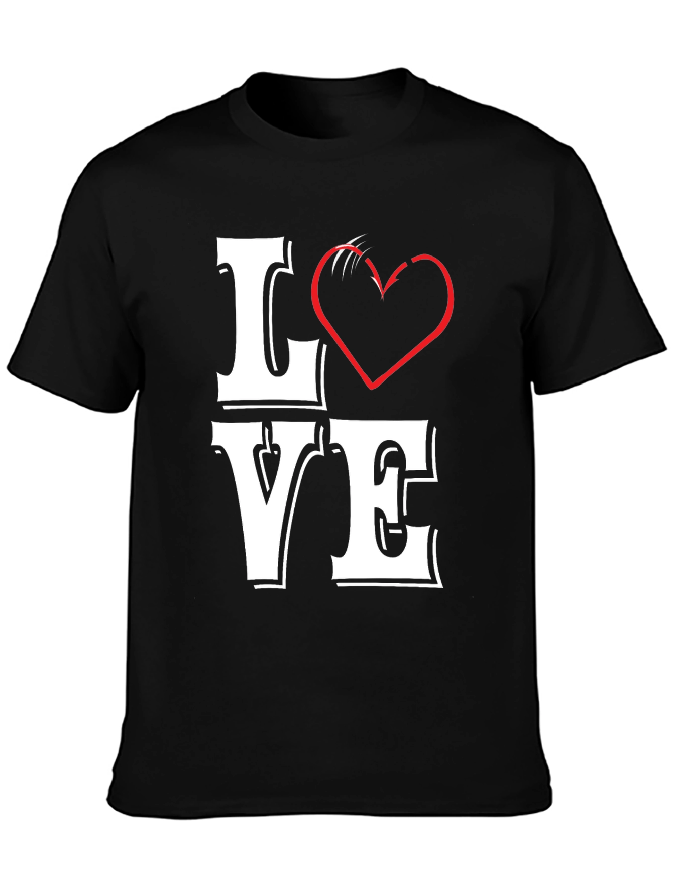 LOVE Graphic Tee - Black Cotton Blend