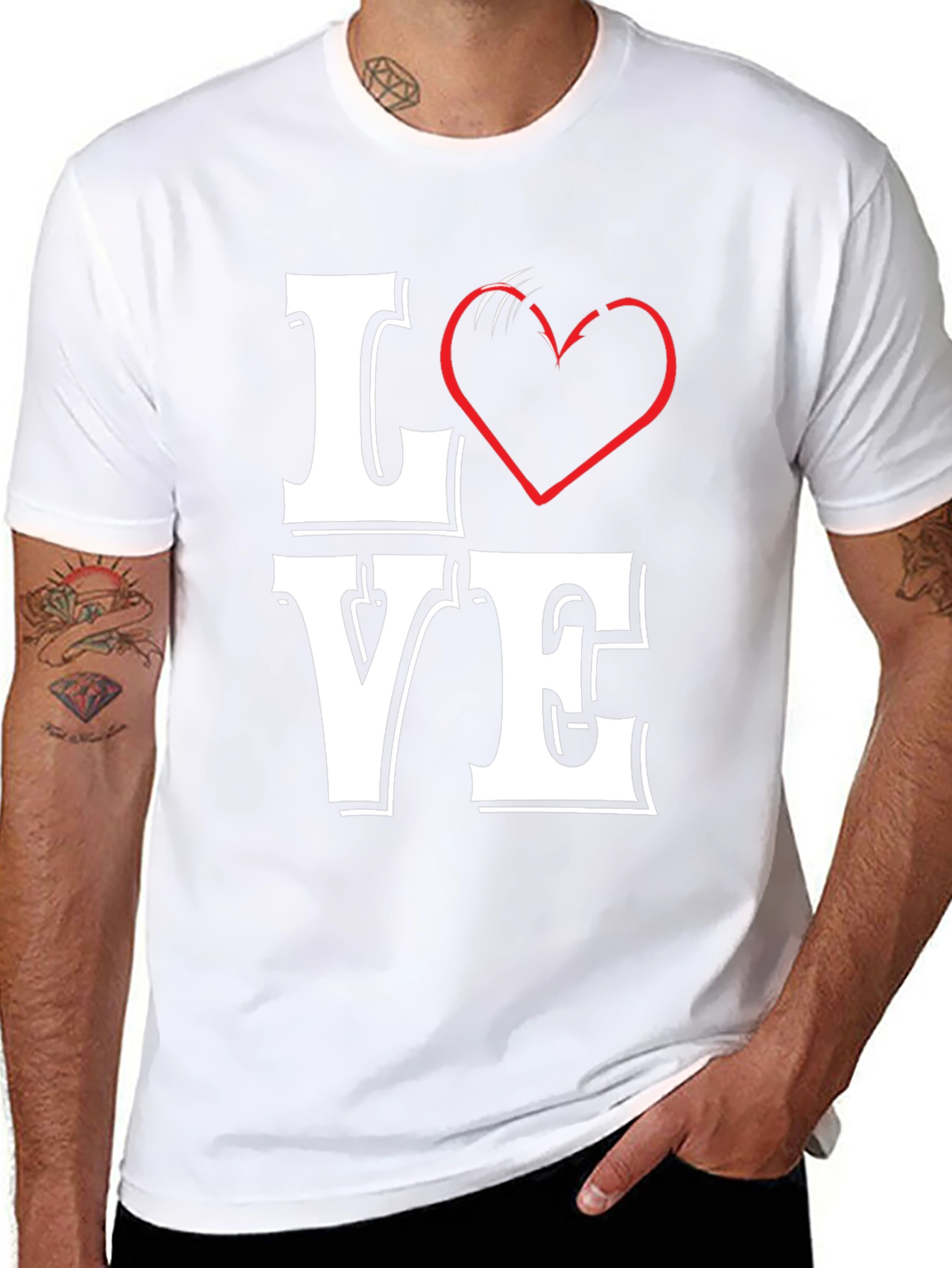 LOVE Graphic Tee - Black Cotton Blend
