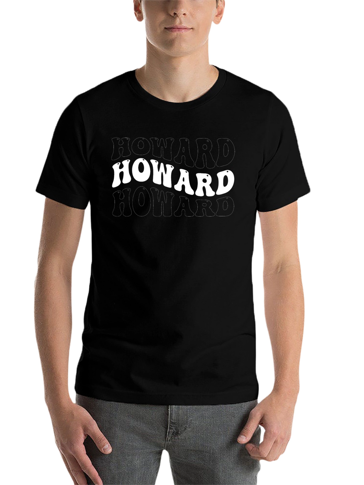 Retro Howard Graphic Tee - Black Cotton Blend