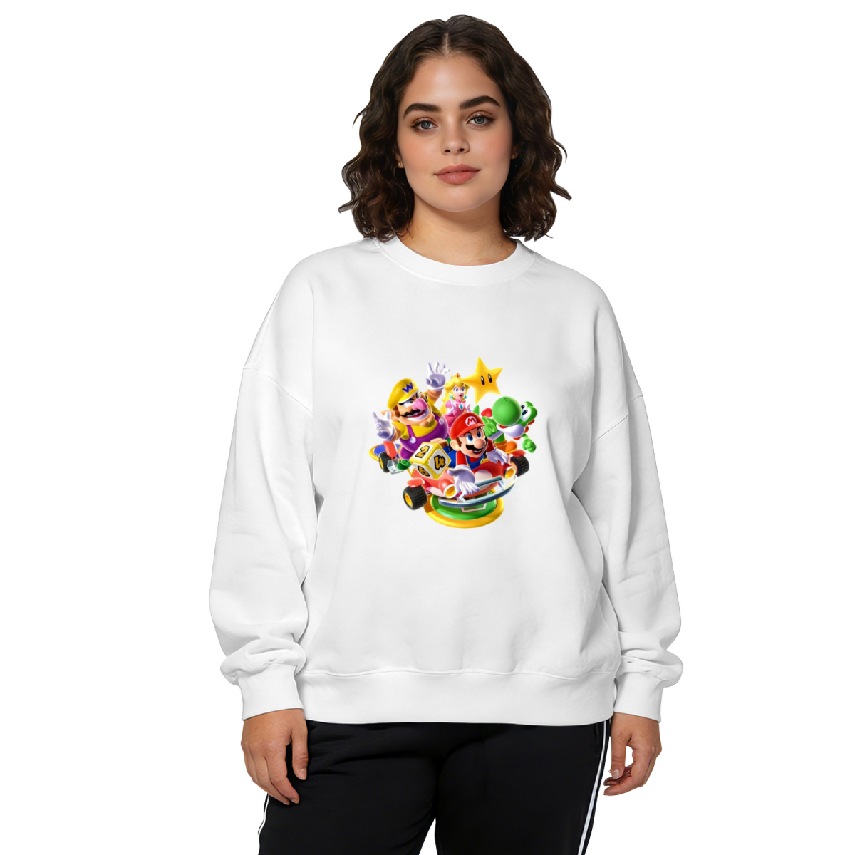 Super Mario Kart All?Star Game Character Crewneck Sweatshirt