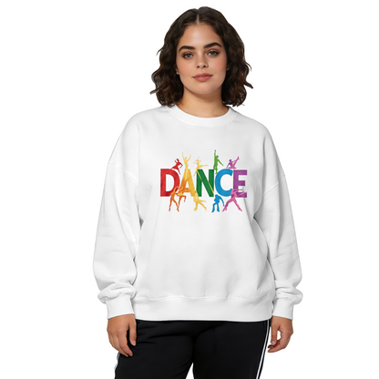 Colorful DANCE Letter Dancer Silhouette Art Crewneck Sweatshirt