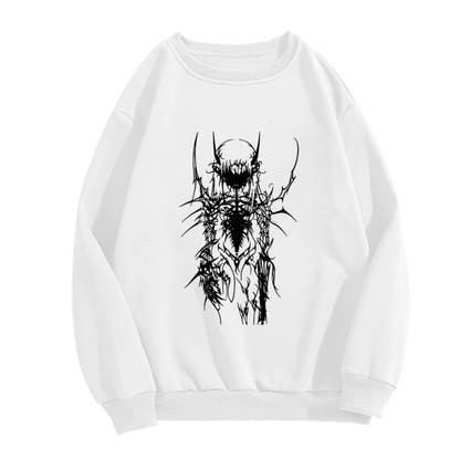 Dark Alien Skeleton Tattoo Art Crewneck Sweatshirt