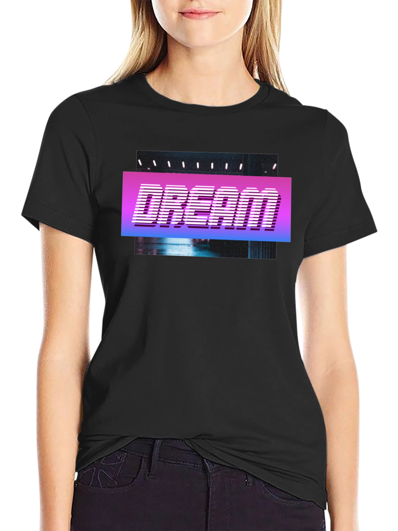 Dream Retro Style T-Shirt - Black