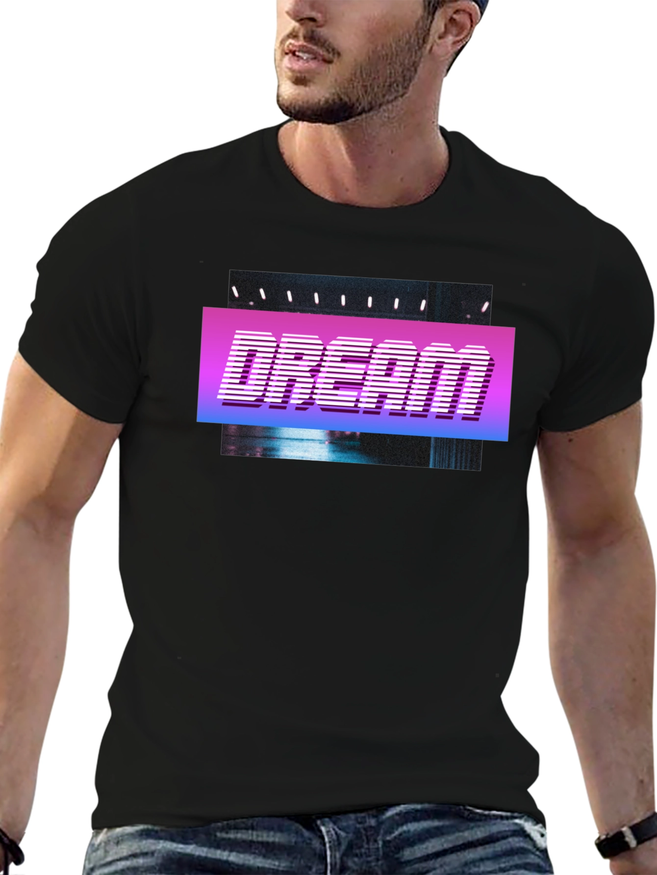 Dream Retro Style T-Shirt - Black