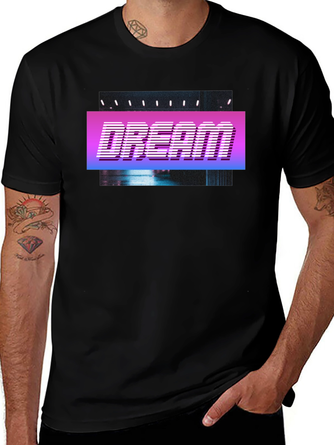 Dream Retro Style T-Shirt - Black