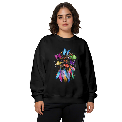 Colorful Dreamcatcher Butterfly Feather Crewneck Sweatshirt
