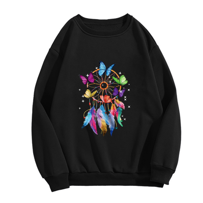 Colorful Dreamcatcher Butterfly Feather Crewneck Sweatshirt