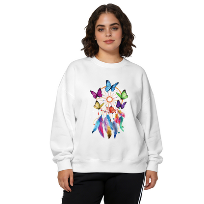 Colorful Dreamcatcher Butterfly Feather Crewneck Sweatshirt