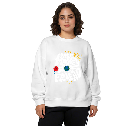 Make Money Not Friend Bold Graffiti?Style Crewneck Sweatshirt
