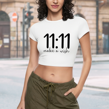 11:11 Make A Wish Angel Number Spiritual Crop Top