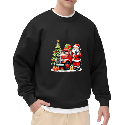 Santa Vintage Red Truck Christmas Crewneck