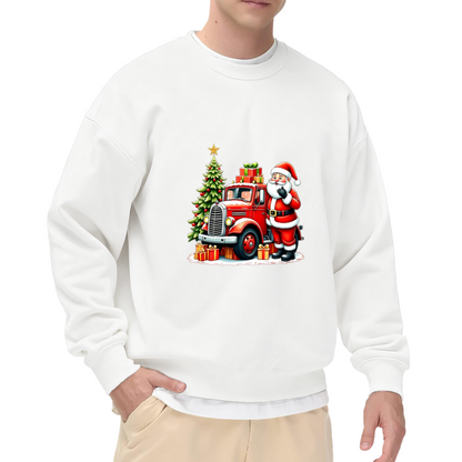Santa Vintage Red Truck Christmas Crewneck