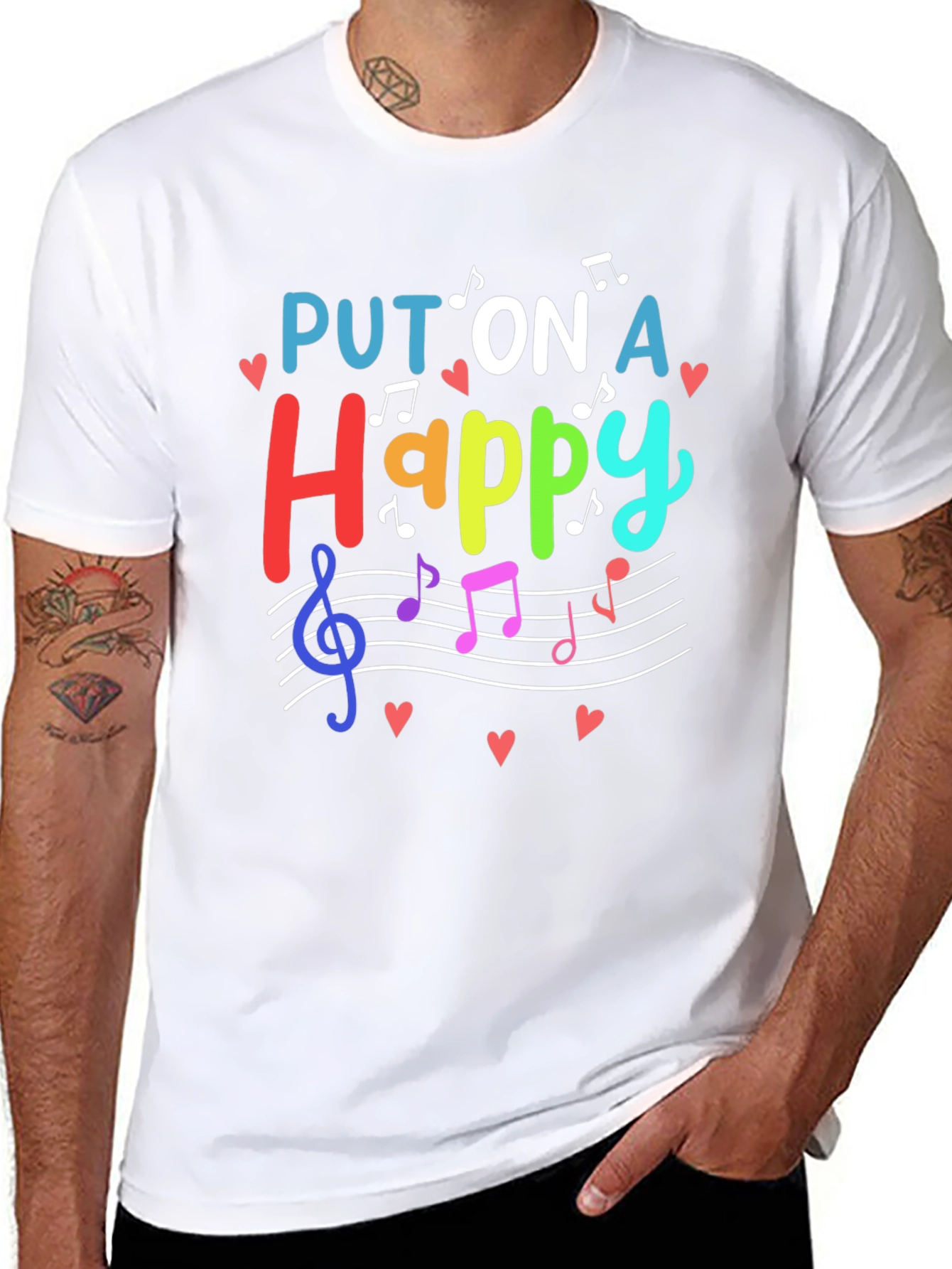 Put On A Happy Face Music T-Shirt