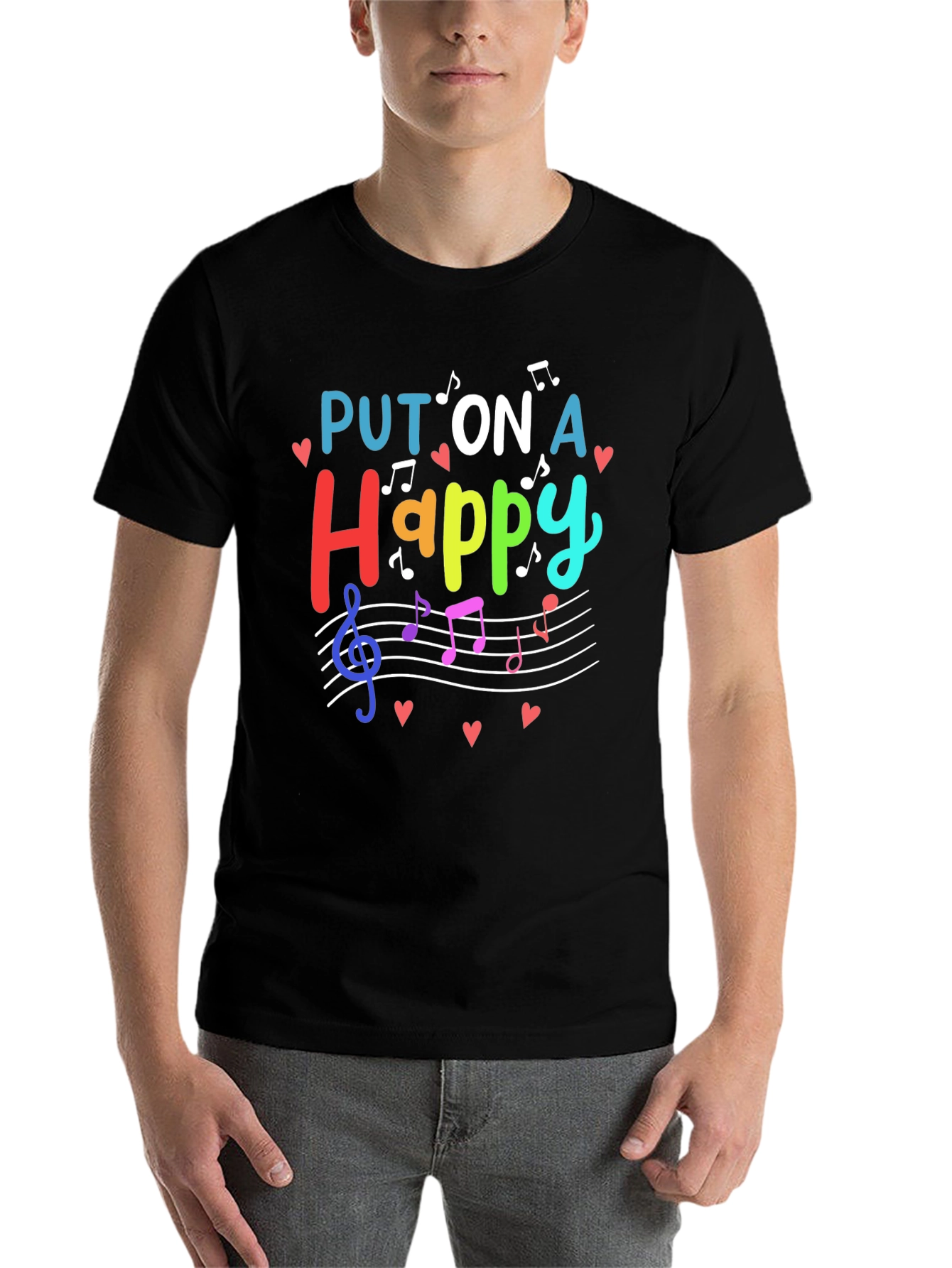 Put On A Happy Face Music T-Shirt
