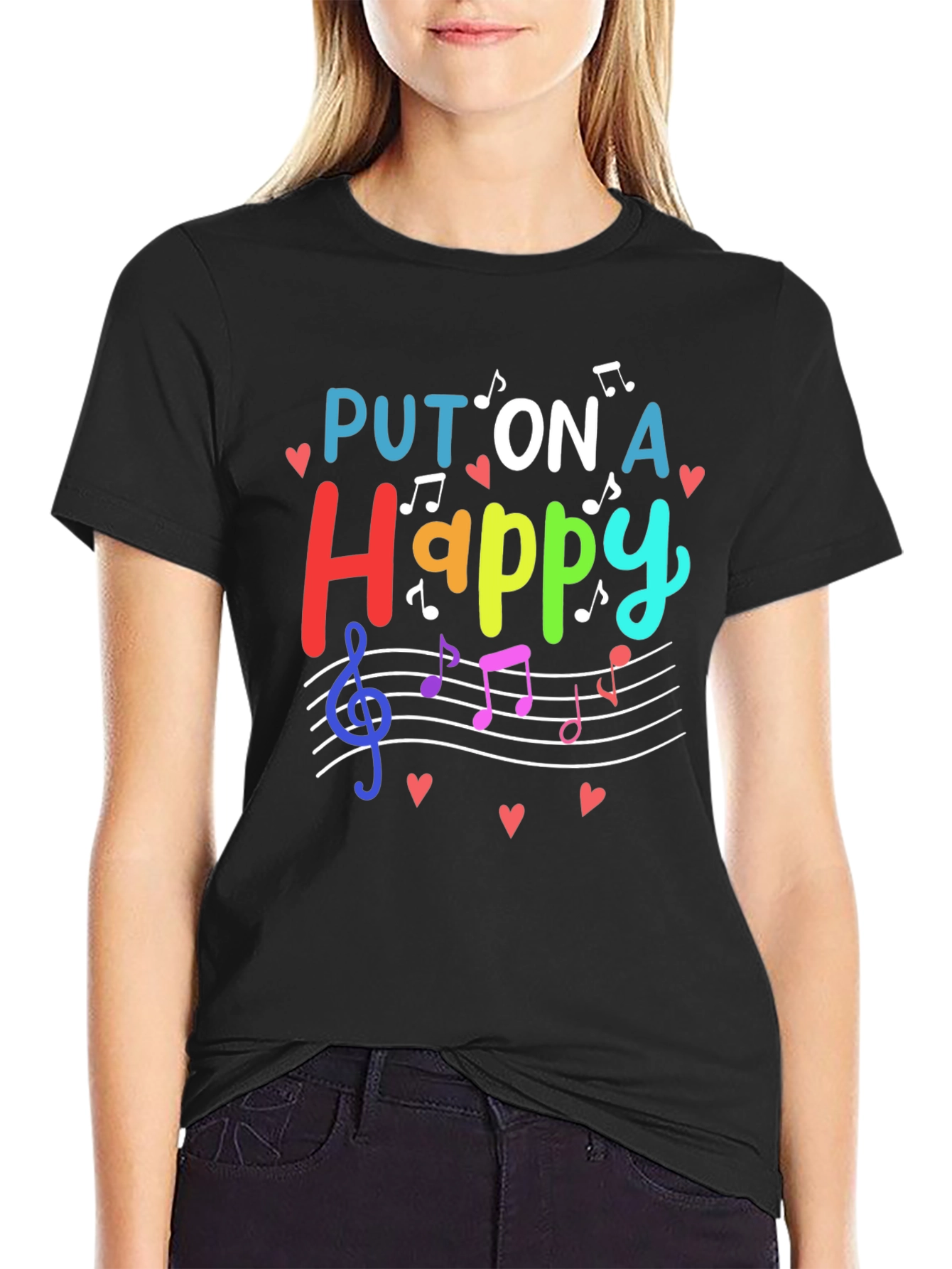 Put On A Happy Face Music T-Shirt