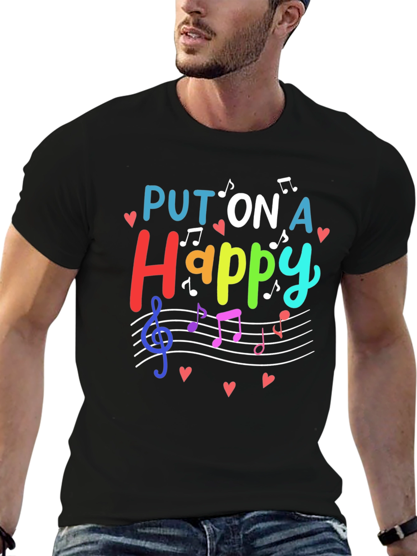 Put On A Happy Face Music T-Shirt