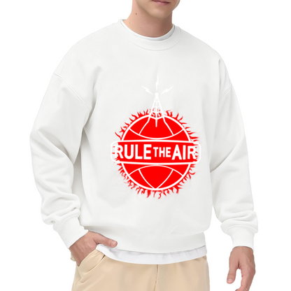 Rule The Air Basketball Radio Tower Sports Graphic Crew Neck Sweatshirt