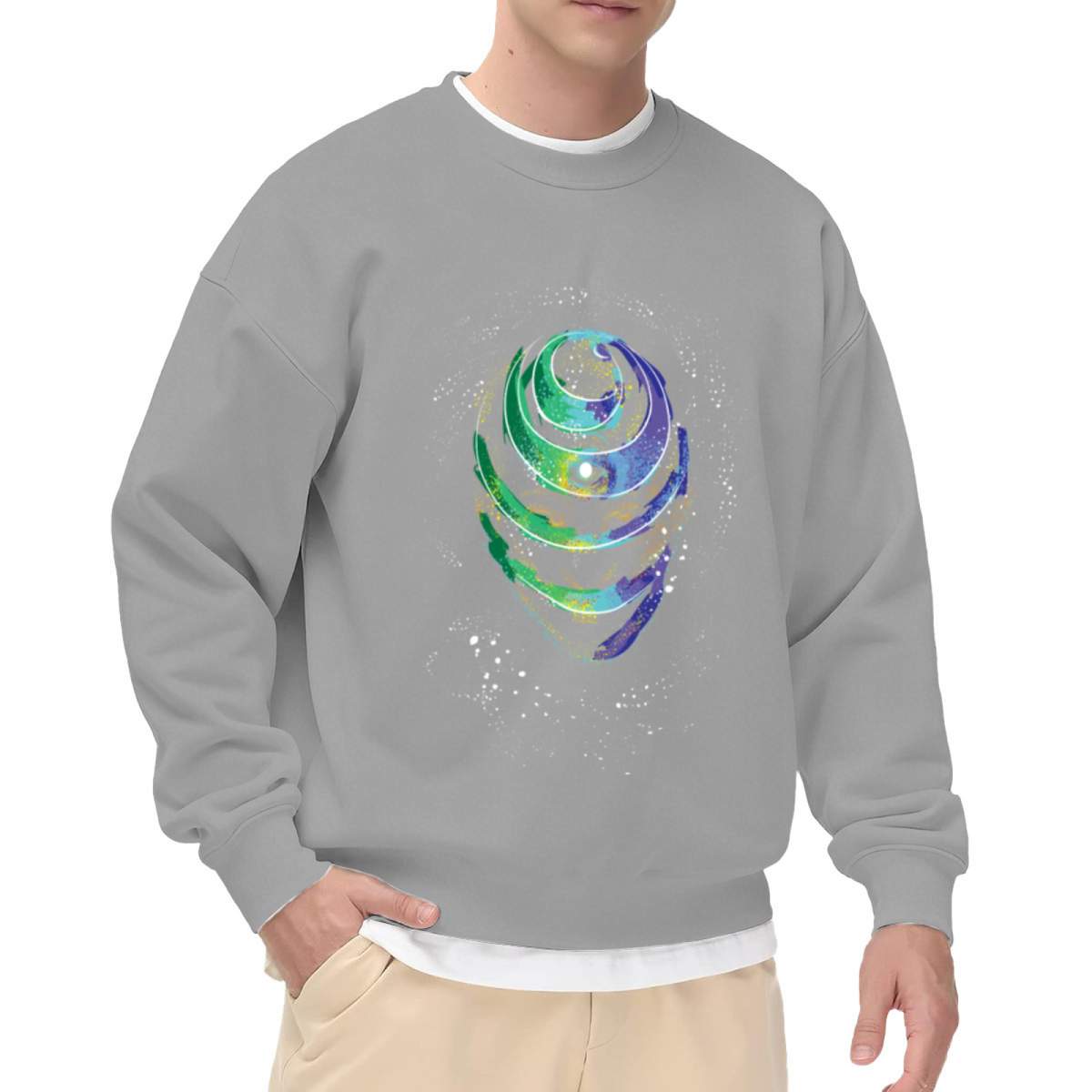 Cosmic Swirl Galaxy Space?Themed Art Crewneck Sweatshirt