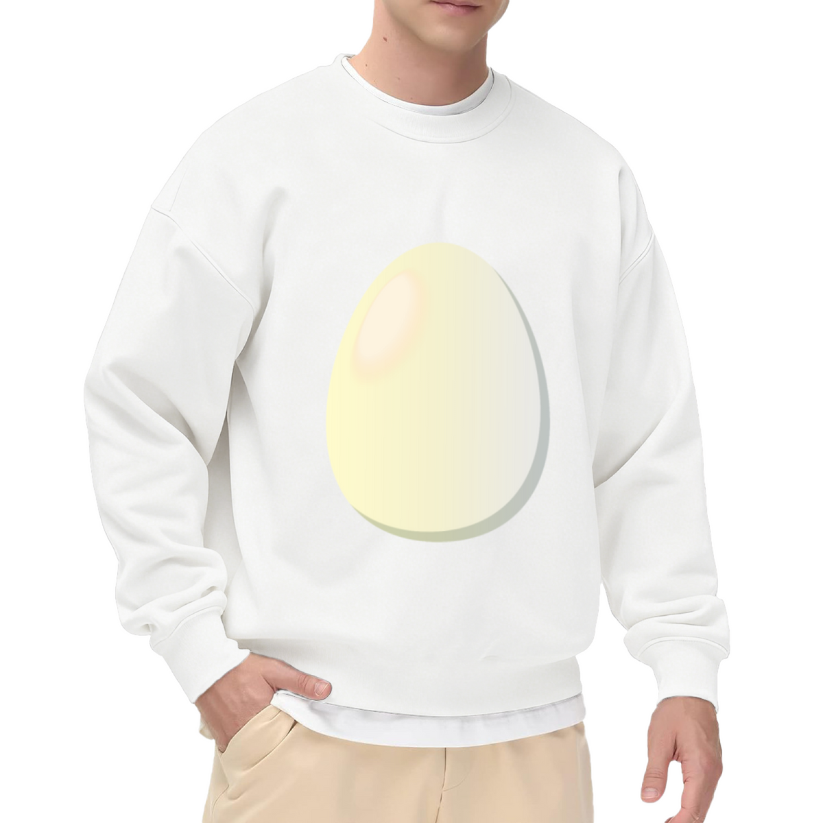 Simple Big Egg Meme Minimal Graphic Crewneck Sweatshirt