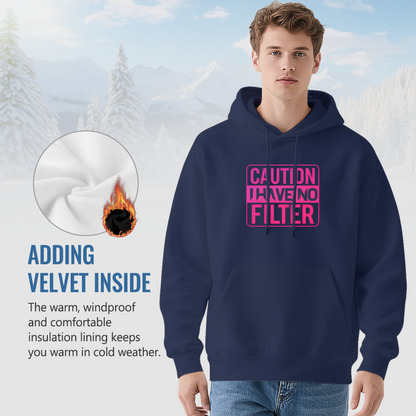 Caution I Have No Filter Slogan Trendy Hoodie