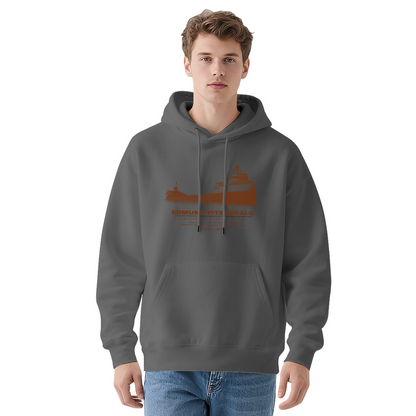 Vintage Edmund Fitzgerald Ship Print Hoodie, Nautical Style Comfort Hooded Top
