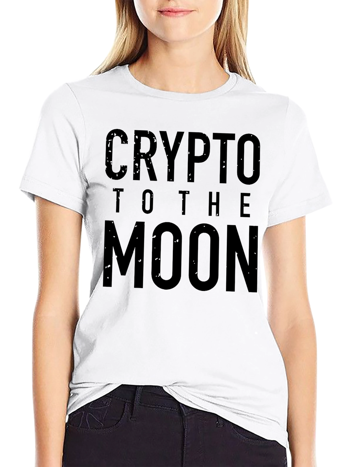 Crypto To The Moon Black Graphic Tee