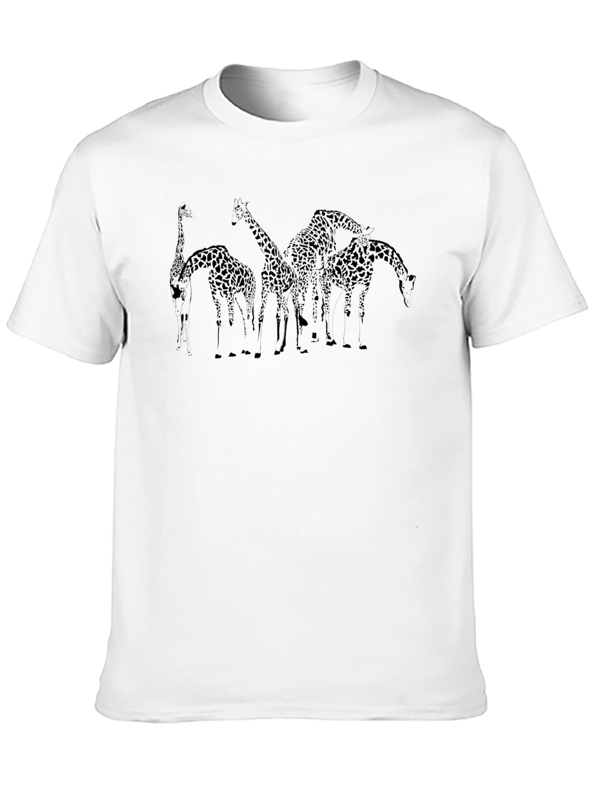Giraffe Silhouette Graphic Black T-Shirt