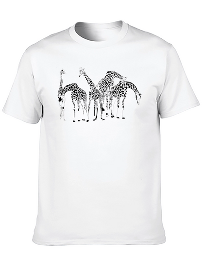 Giraffe Silhouette Graphic Black T-Shirt