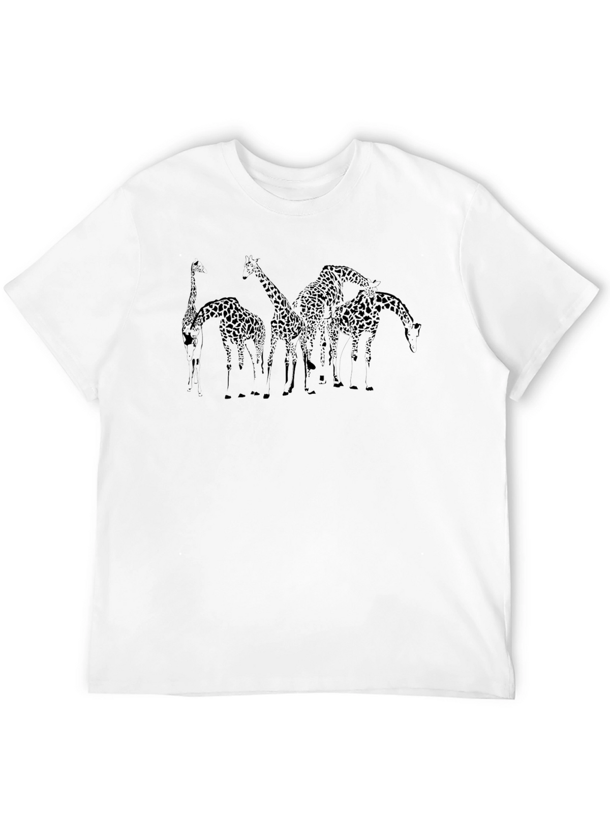Giraffe Silhouette Graphic Black T-Shirt