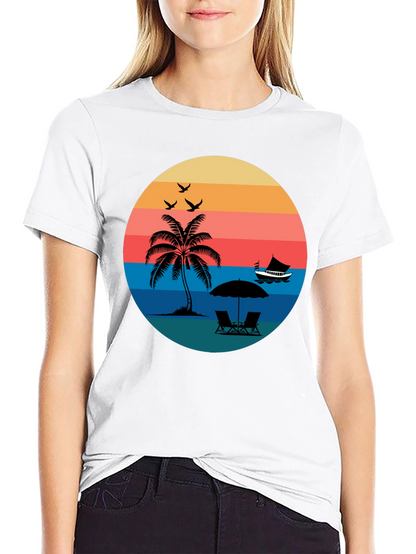 Retro Sunset Beach T-Shirt
