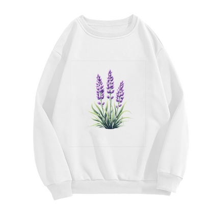 Watercolor Lavender Floral Art Crewneck Sweatshirt