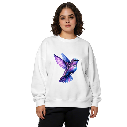 Sparkling Galaxy Hummingbird Art Graphic Crewneck Sweatshirt