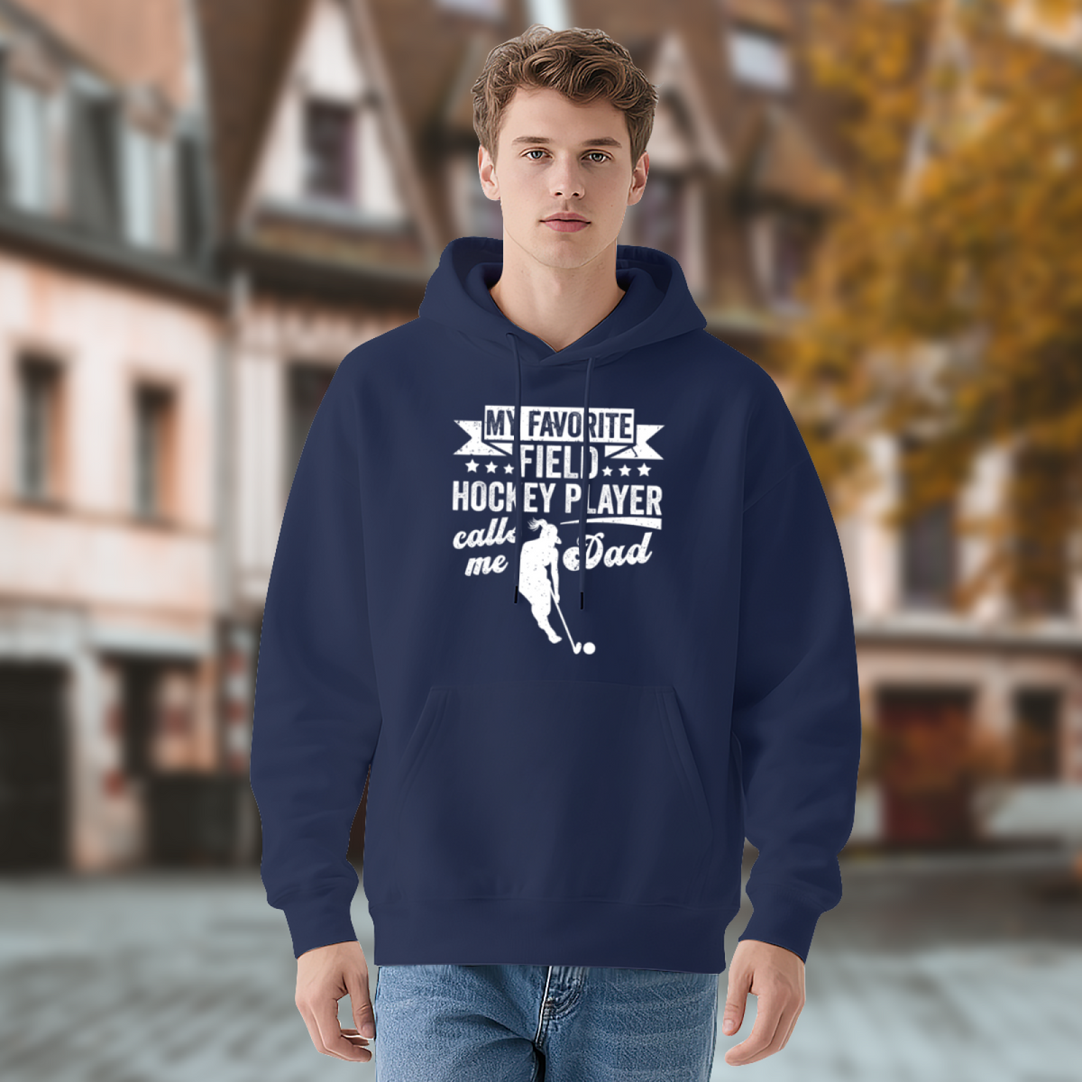 Colorful Hoodie: Hockey Player Favorite Field Design, Cozy Fleece