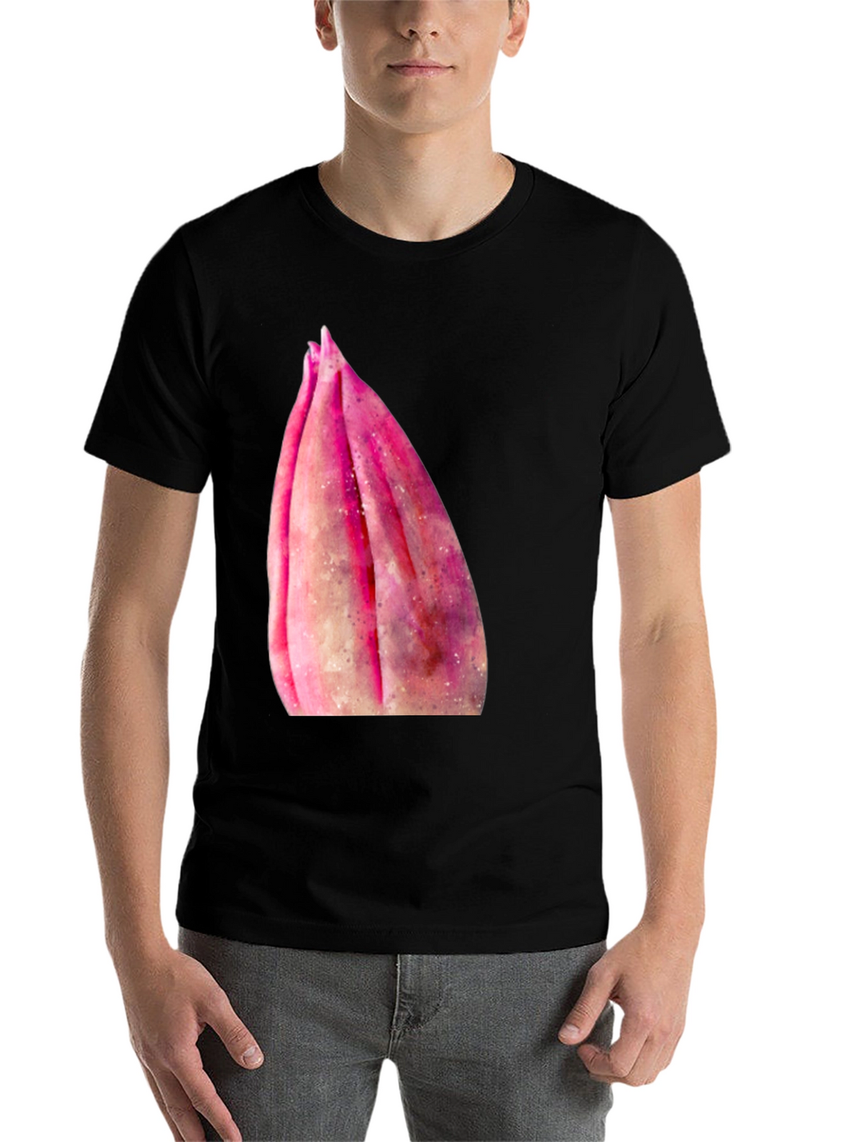 Pink Flower Bud T-Shirt - Soft Cotton Casual Tee