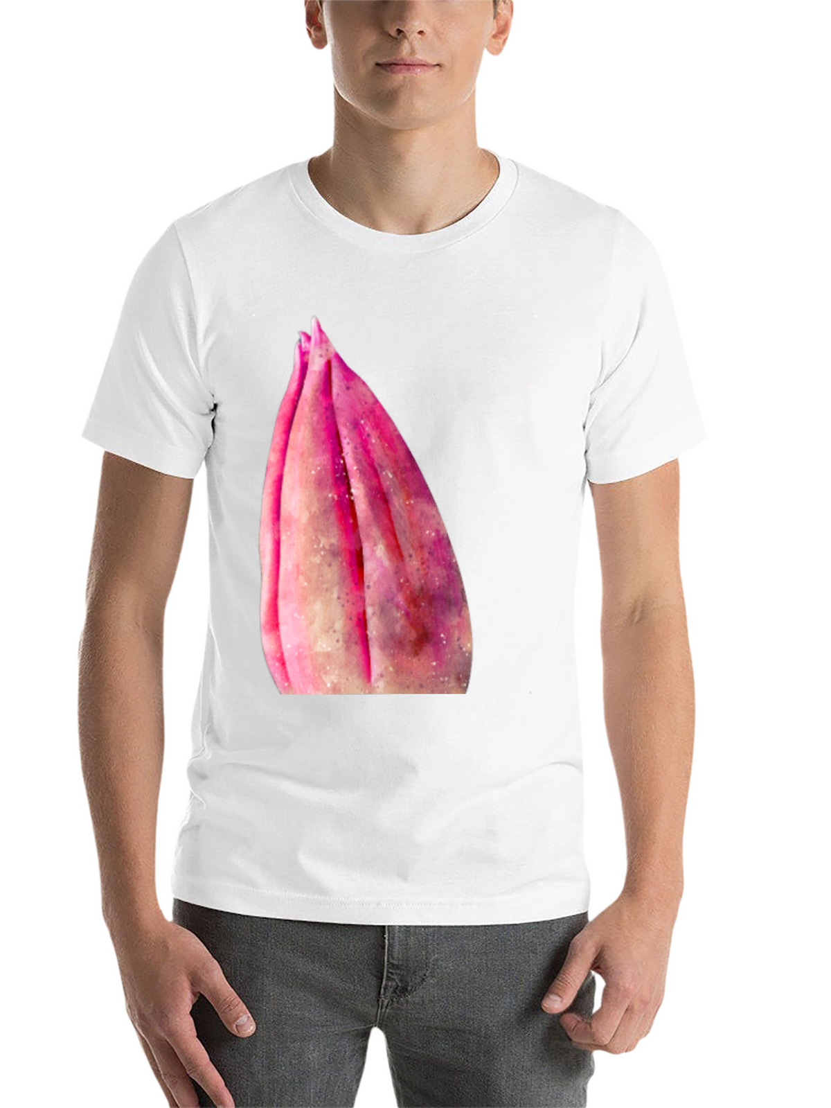 Pink Flower Bud T-Shirt - Soft Cotton Casual Tee