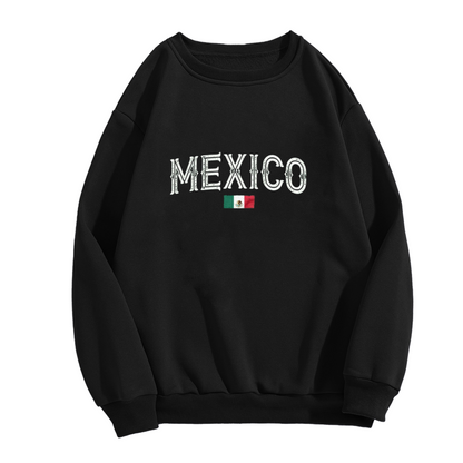 Vintage Mexico Flag Graphic Crewneck Sweatshirt