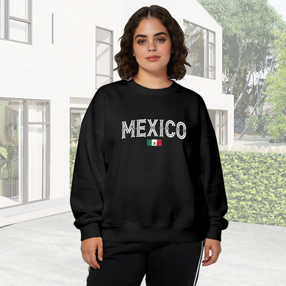 Vintage Mexico Flag Graphic Crewneck Sweatshirt