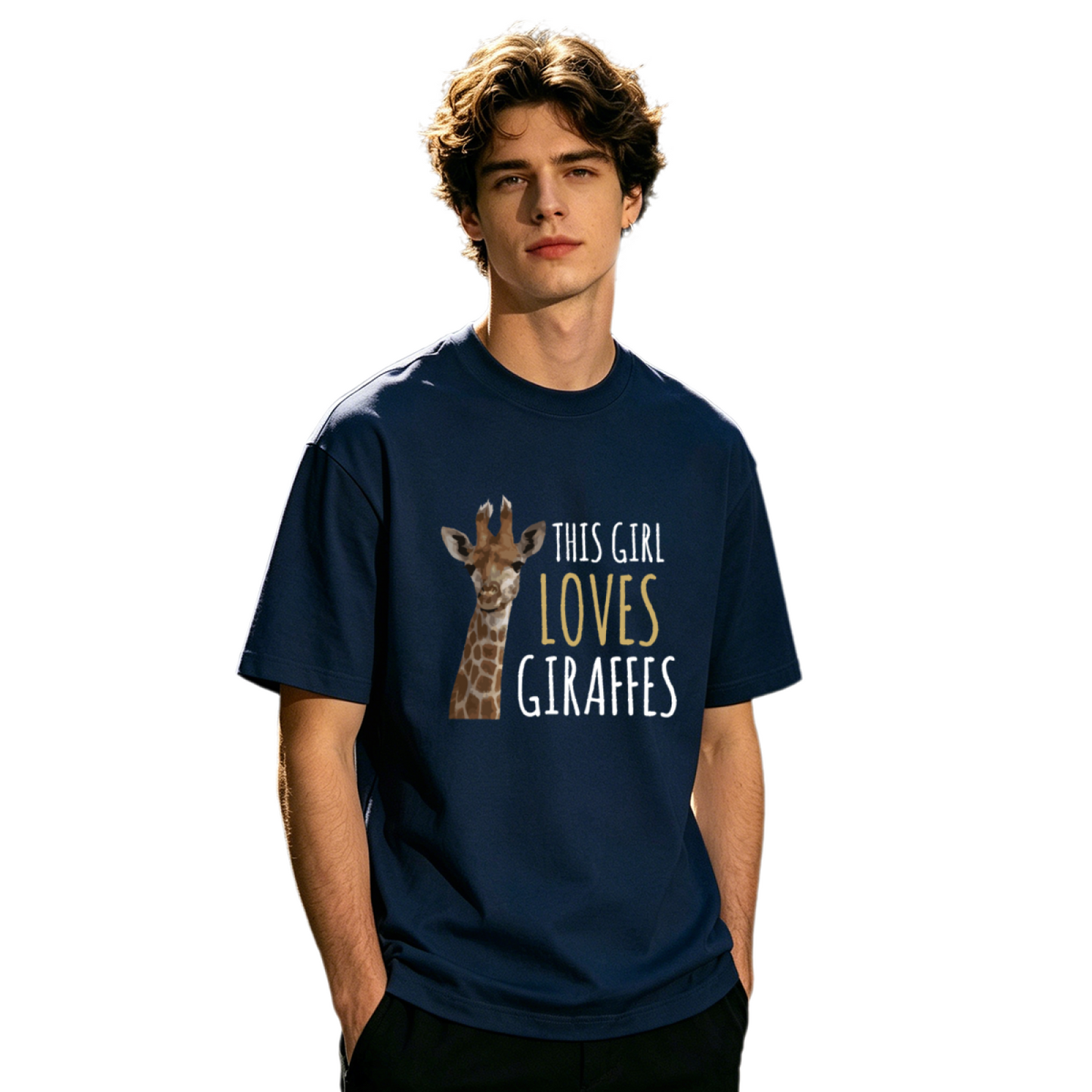 This Girl Loves Giraffes Cute Animal Lover Graphic T-Shirt
